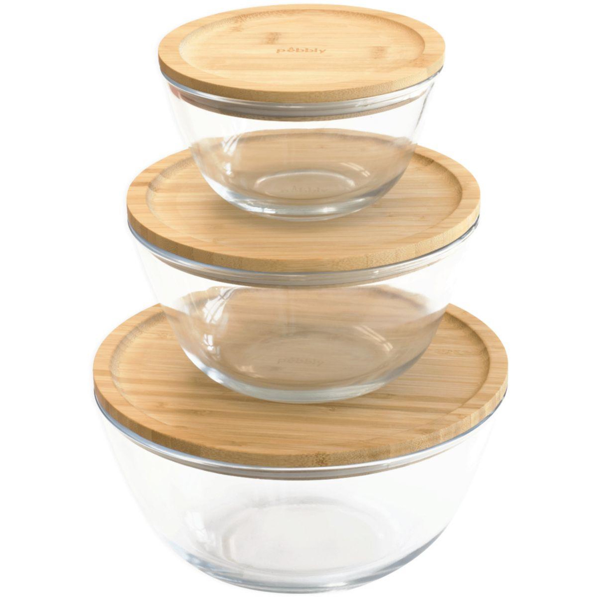 Voir la diapositive 2 : PEBBLY Boîte alimentaire bol a mixer rond 1.6l avec couvercle