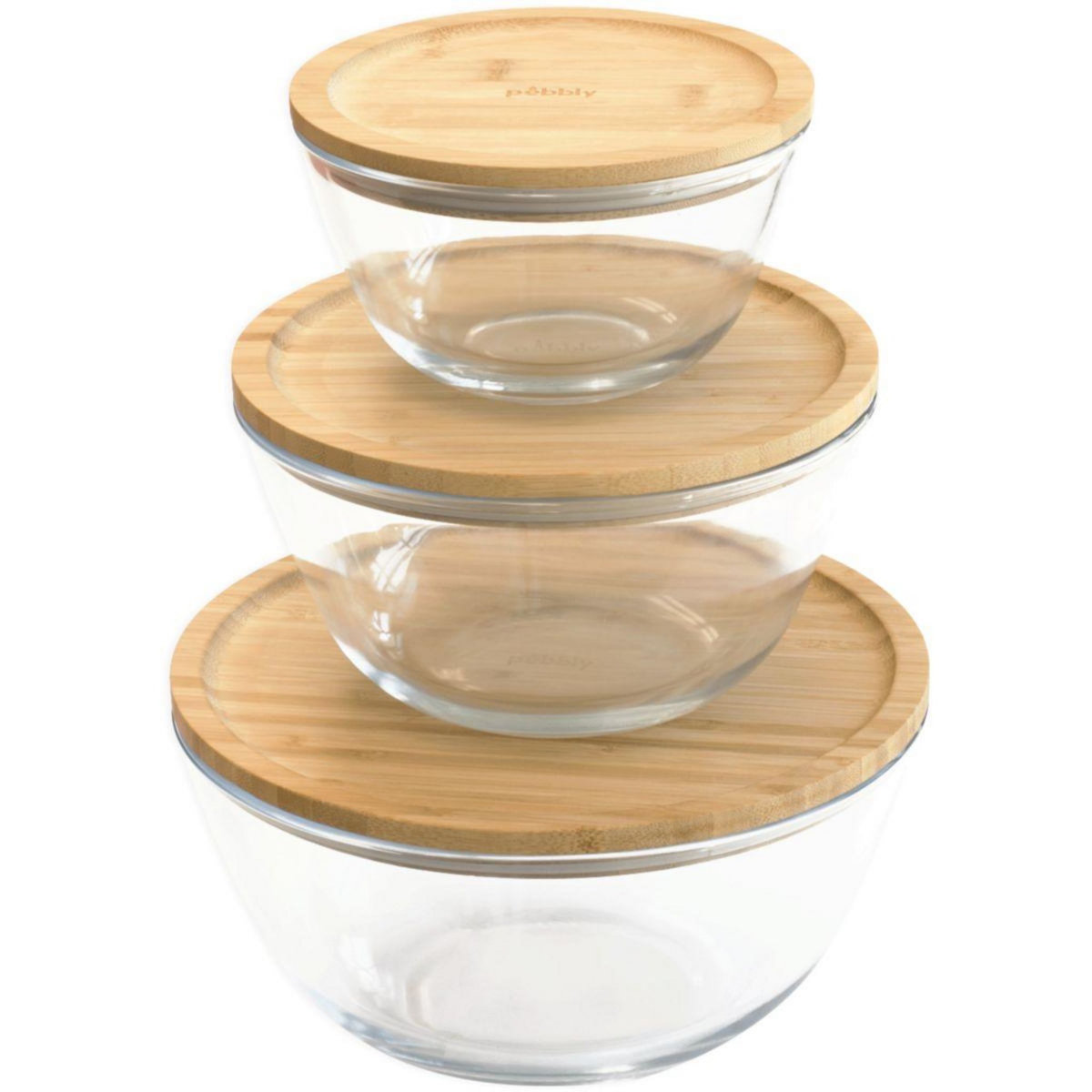 PEBBLY Boîte alimentaire Bol a mixer rond 1.6L avec couvercle