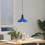 Voir la diapositive 4 : VIDAXL Lampe suspendue reglable hauteur E27 bleu fonce Ø 31 cm metal