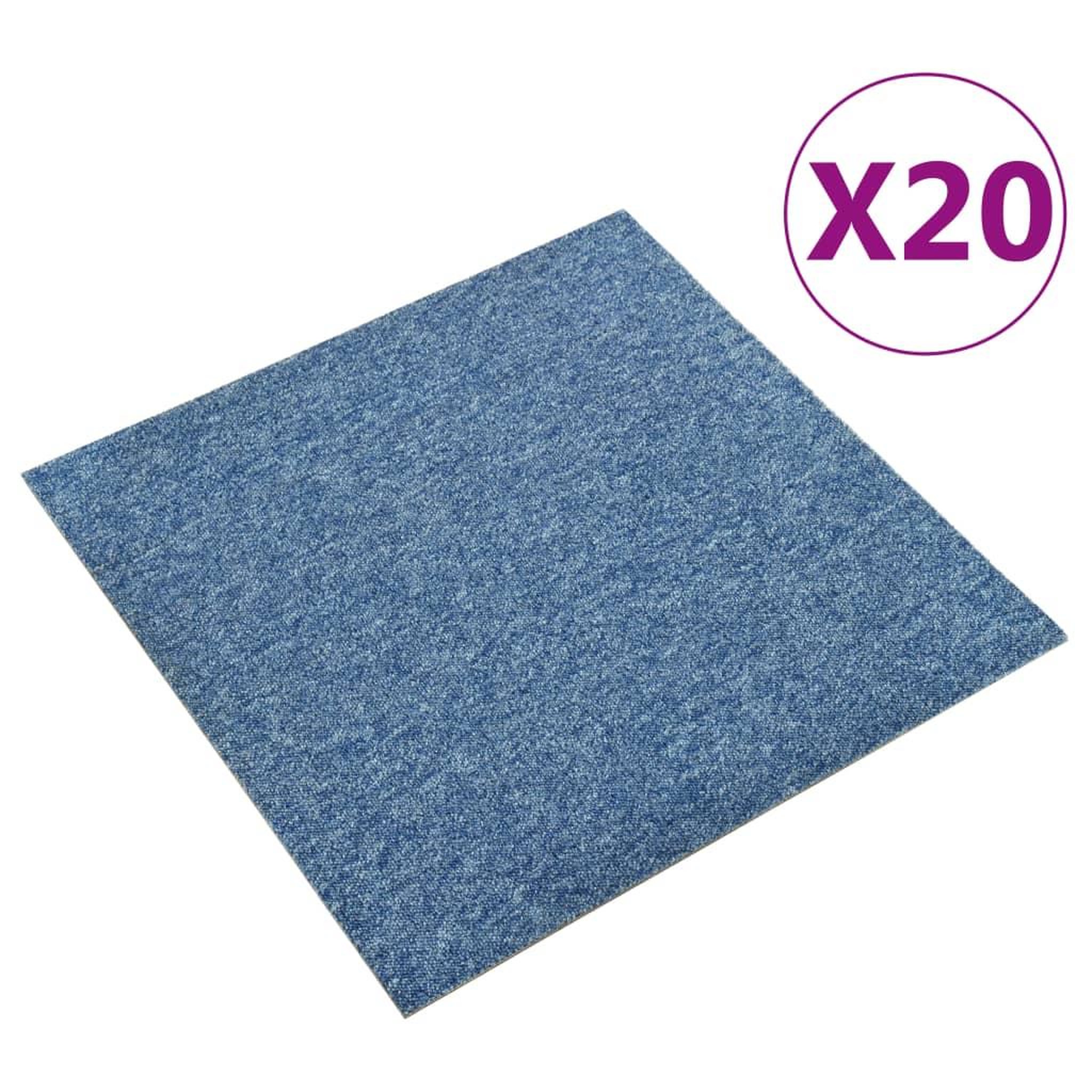 Voir la diapositive 1 : VIDAXL Dalles de tapis de sol 20 pcs 5 m^2 50x50 cm Bleu