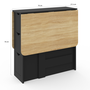 Voir la diapositive 6 : ID MARKET Table console pliable EDI 2-4 personnes avec 3 tiroirs noirs plateau façon hêtre 103 x 76 cm