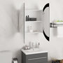 Voir la diapositive 4 : VIDAXL Armoire de salle de bain miroir rond et LED Blanc 54x54x17,5 cm