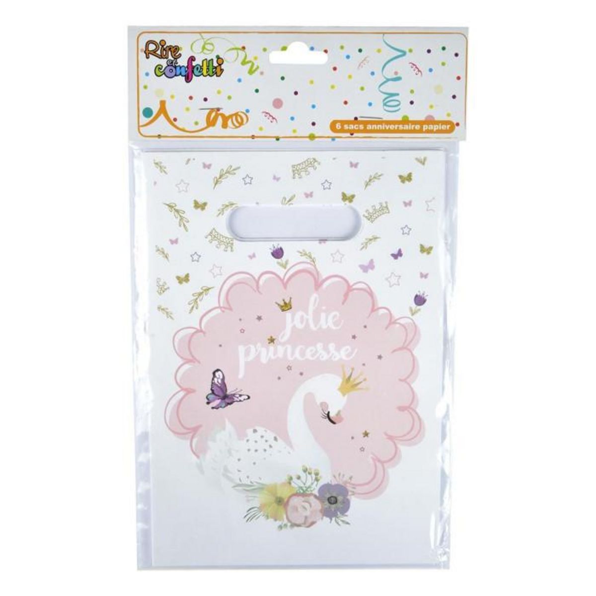 Paris Prix Lot de 6 Sacs à Bonbons  Cygne  23cm Blanc