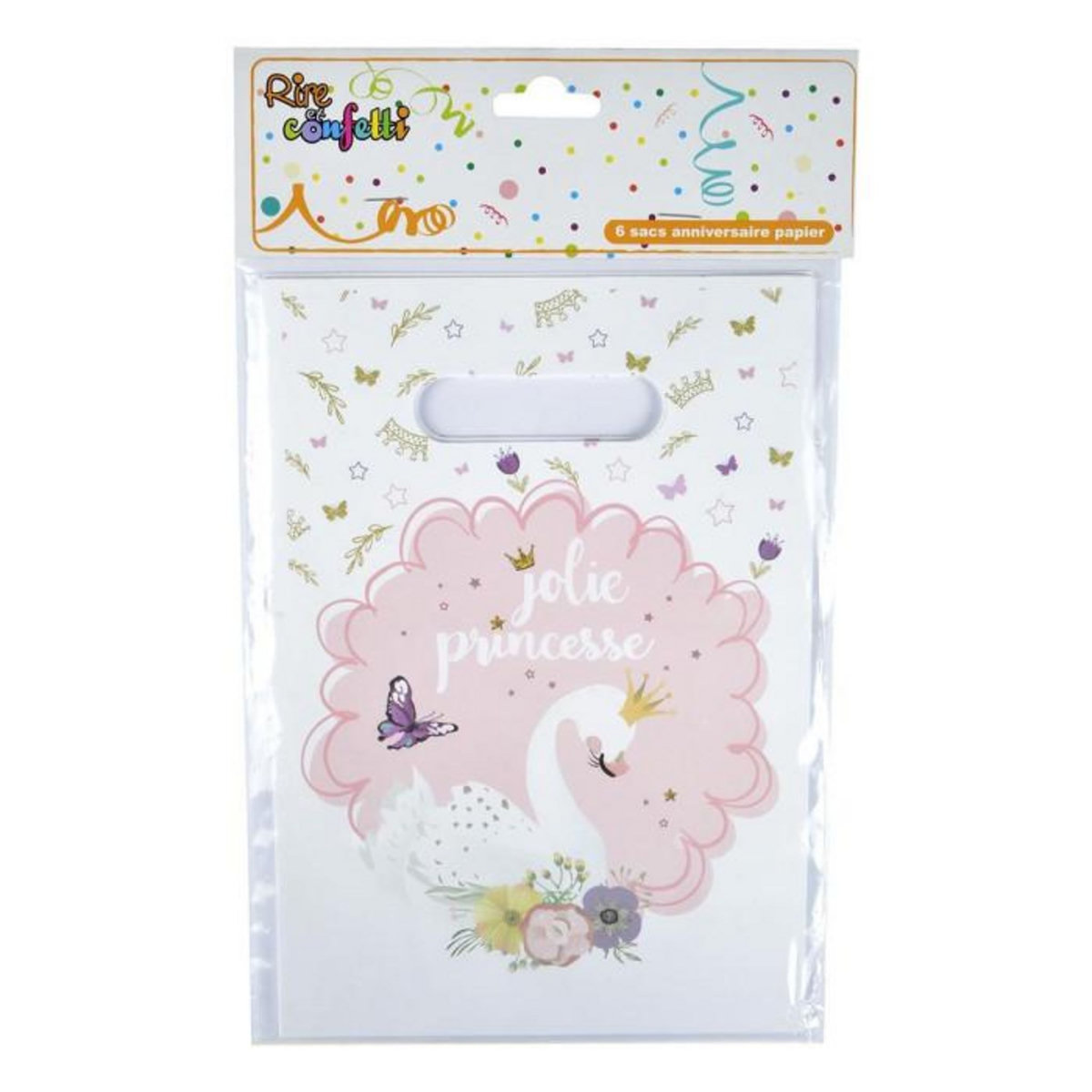 Paris Prix Lot de 6 Sacs à Bonbons  Cygne  23cm Blanc