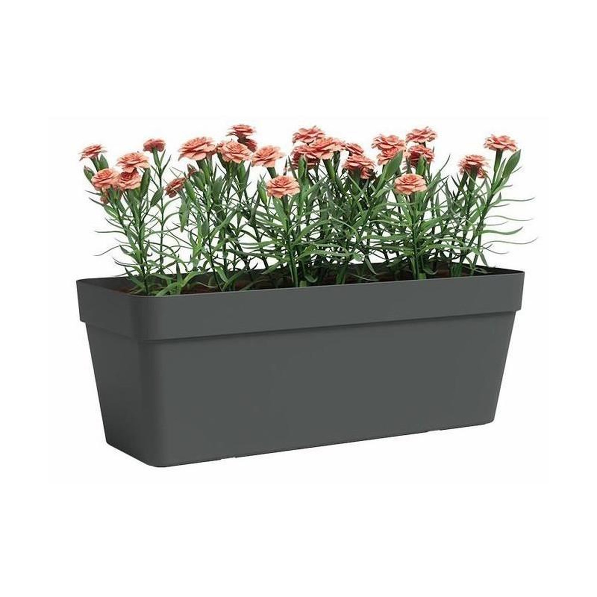 Voir la diapositive 2 : ARTEVASI Jardiniere - Plastique - Anthracite - Rectangulaire - L49,9 x P20 x H18,1cm - ARTEVASI