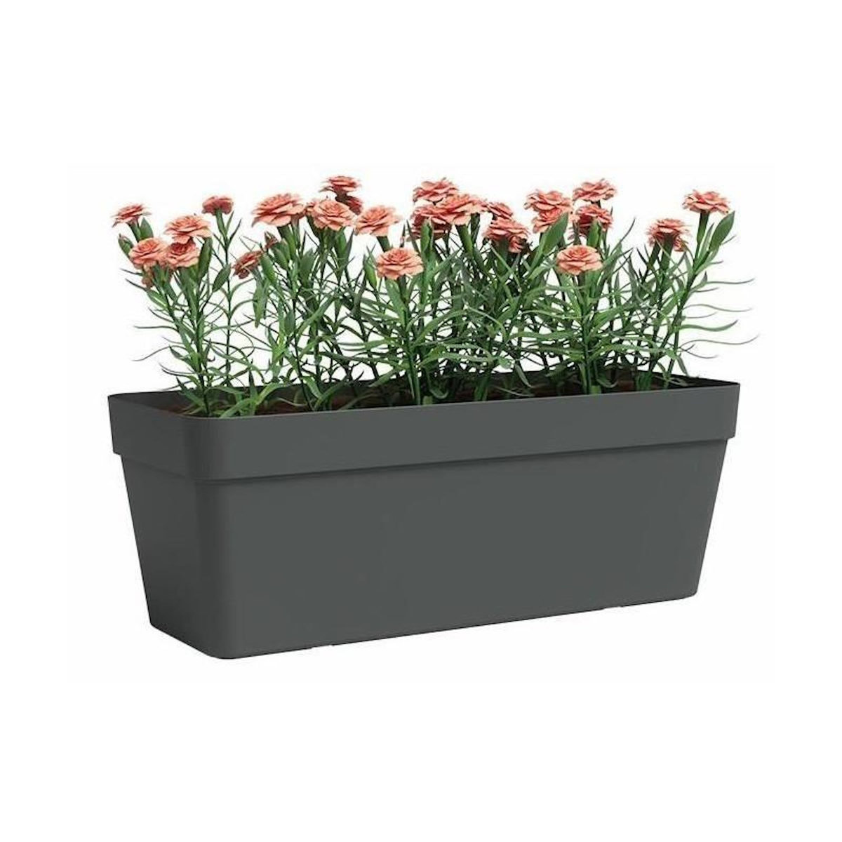 ARTEVASI Jardiniere - Plastique - Anthracite - Rectangulaire - L49,9 x P20 x H18,1cm - ARTEVASI