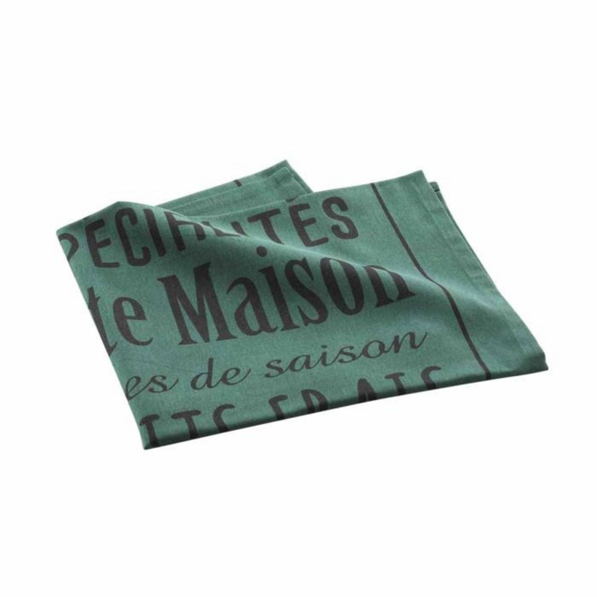 Paris Prix Torchon de Cuisine Imprimé  Popote  50x70cm Émeraude