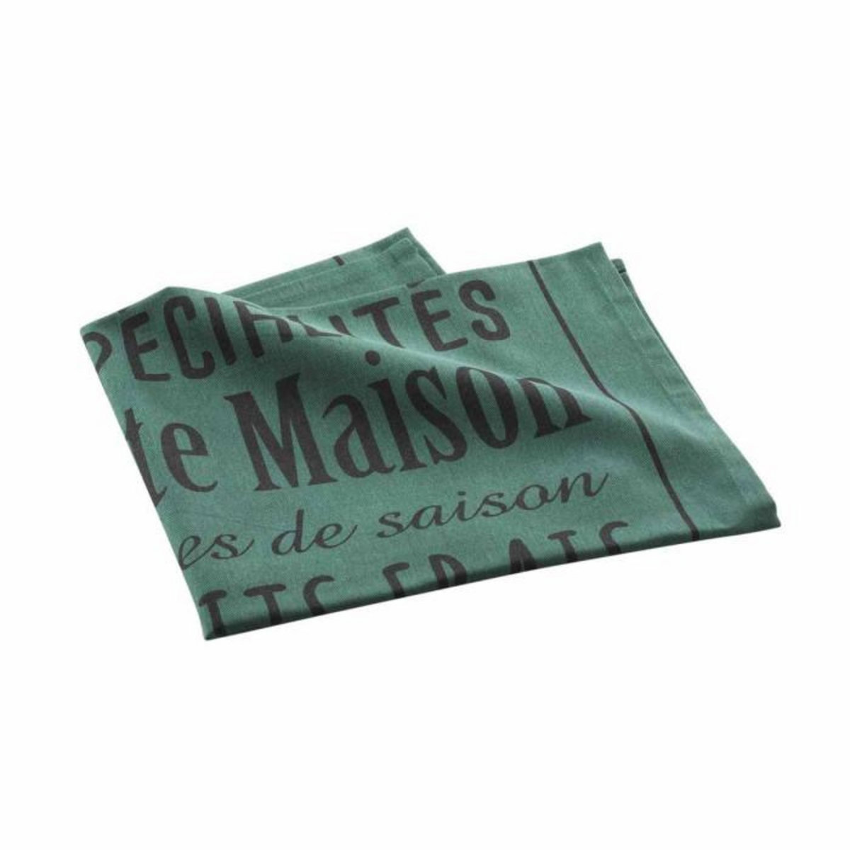 Paris Prix Torchon de Cuisine Imprimé  Popote  50x70cm Émeraude
