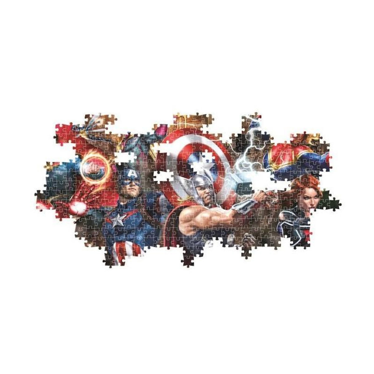 CLEMENTONI Puzzle 1000 pièces Marvel Avengers panorama – Puzzle adulte – Format compact – Clementoni