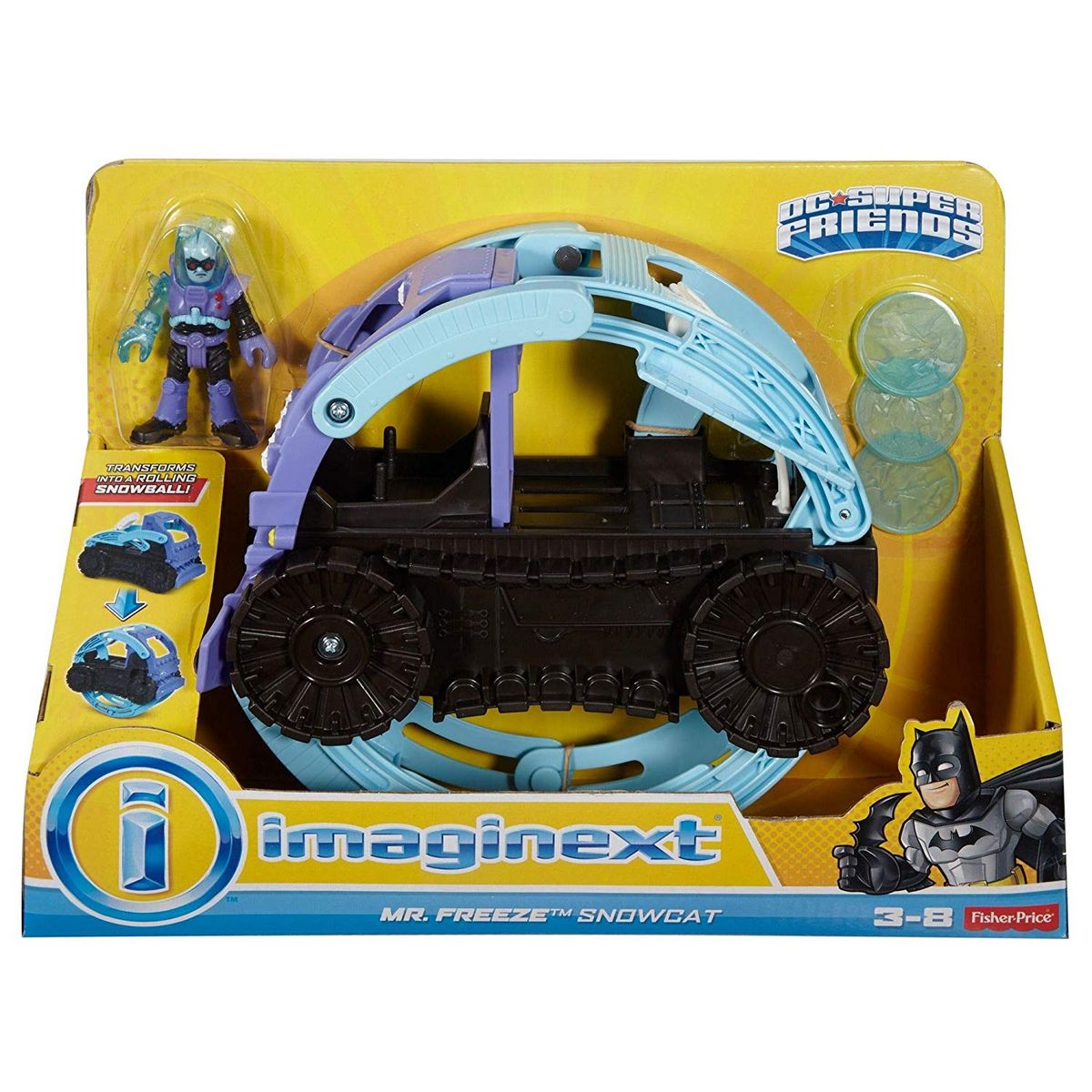 Fisher price Imaginext - Véhicule transformable + figurine Mr. Freeze Snowcat - Dc Super Friends