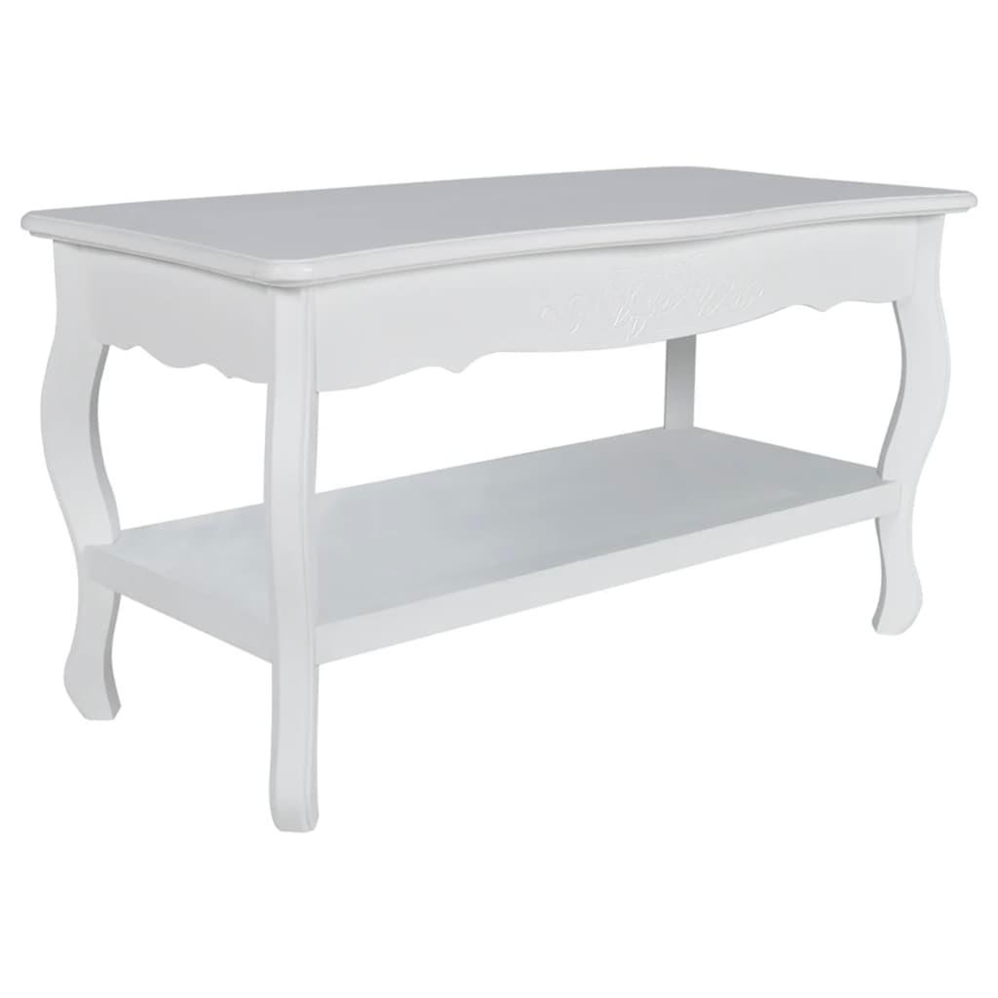 Voir la diapositive 2 : VIDAXL Table basse 2 couches mdf blanc