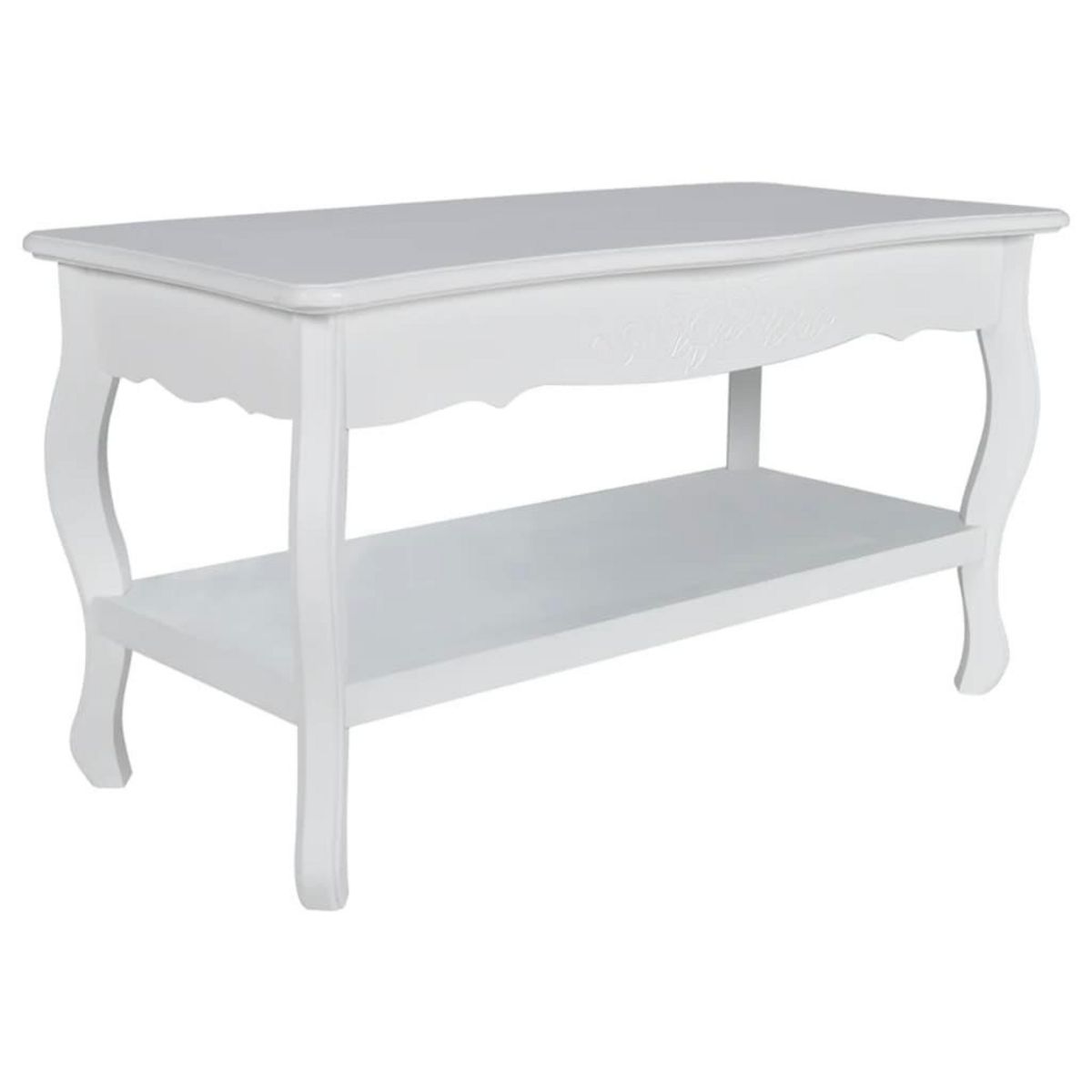 VIDAXL Table basse 2 couches MDF Blanc