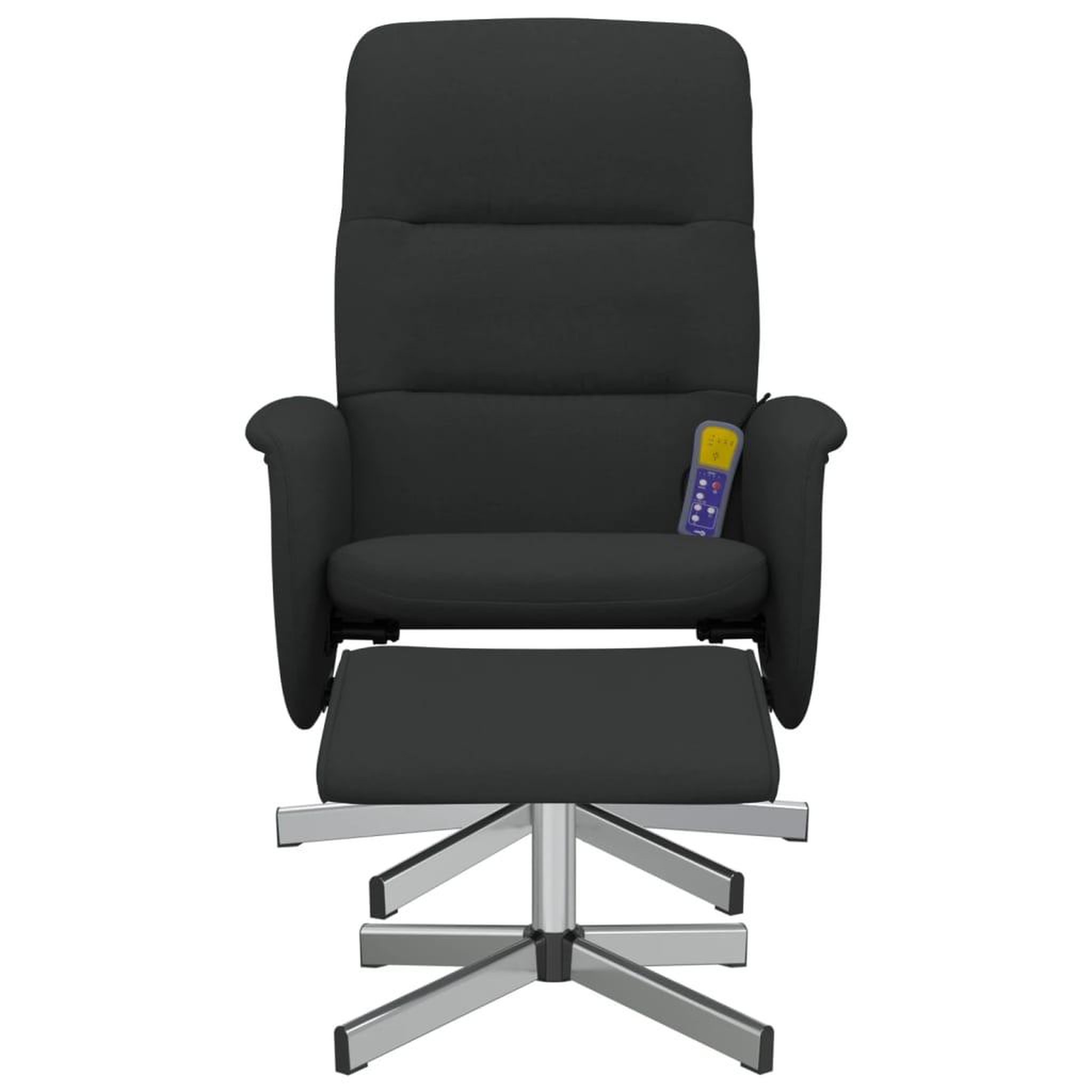 Voir la diapositive 3 : VIDAXL Fauteuil de massage inclinable avec repose-pied noir tissu