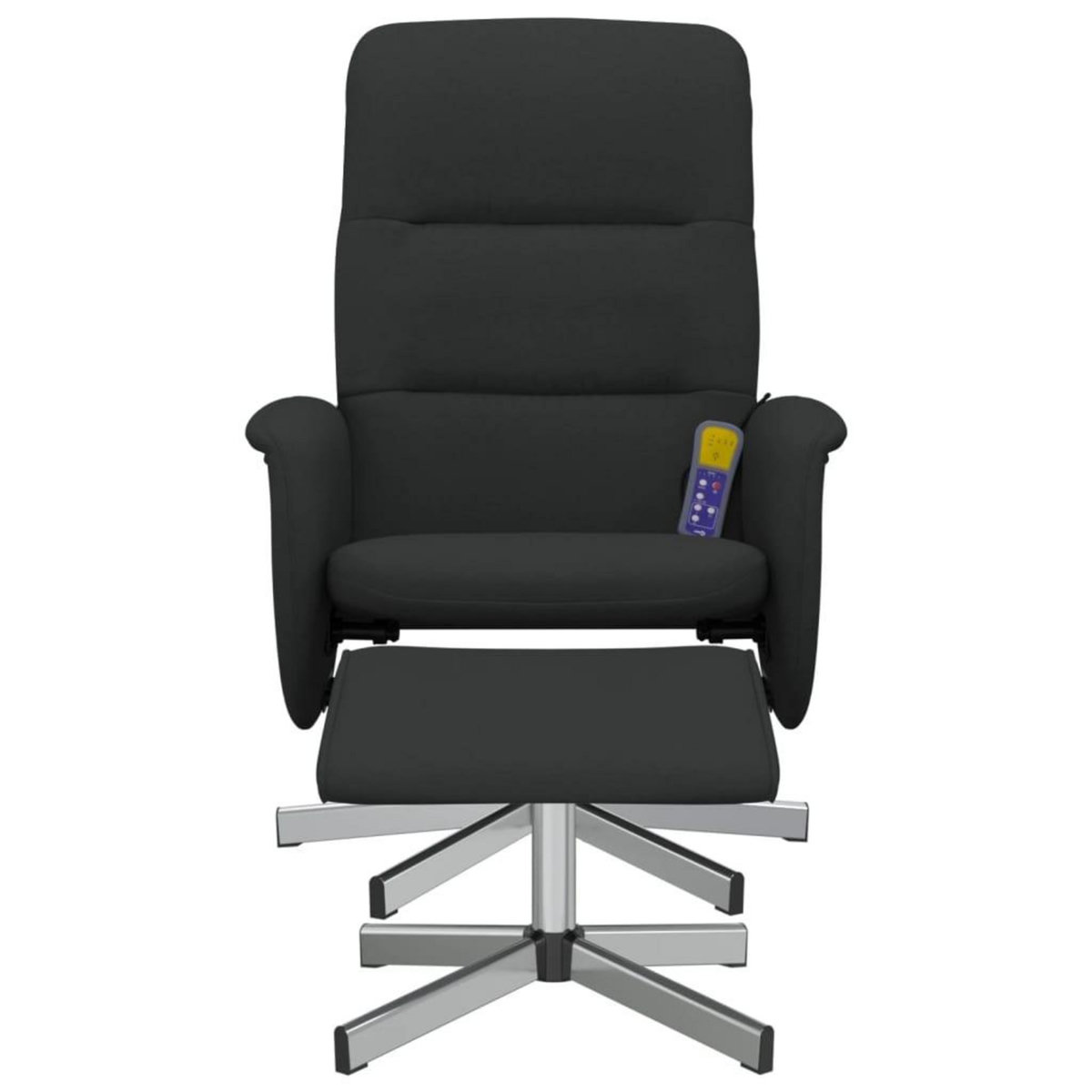 VIDAXL Fauteuil de massage inclinable avec repose-pied noir tissu
