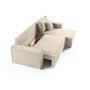 Voir la diapositive 2 : BEST MOBILIER Cezanne - canapé d'angle réversible - 4 places - convertible avec coffre - en velours côtelé