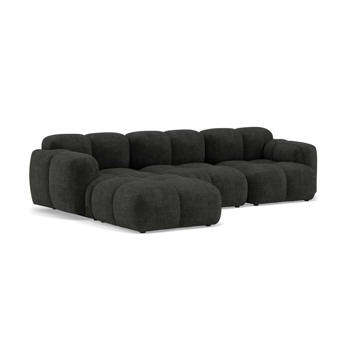 LISA DESIGN Grace - canapé modulable d'angle réversible 4 places en velours texturé