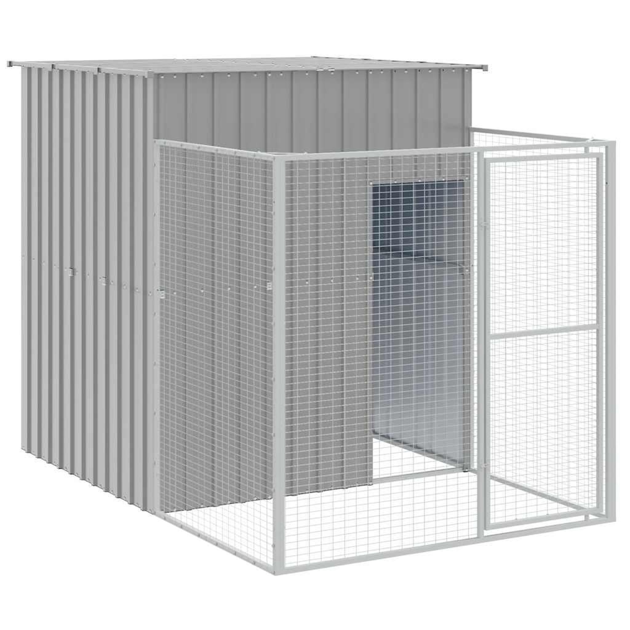 Voir la diapositive 2 : VIDAXL Niche pour chien avec cour gris clair 165x251x181 cm