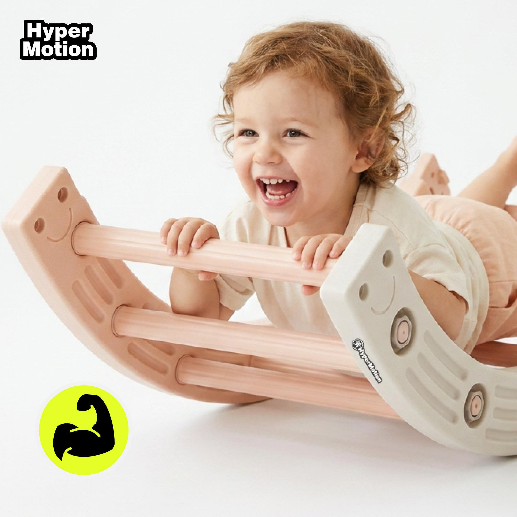 Voir la diapositive 6 : HYPERMOTION Roue de gymnastique modulable 4-en-1 HyperMotion beige-gris pour enfants