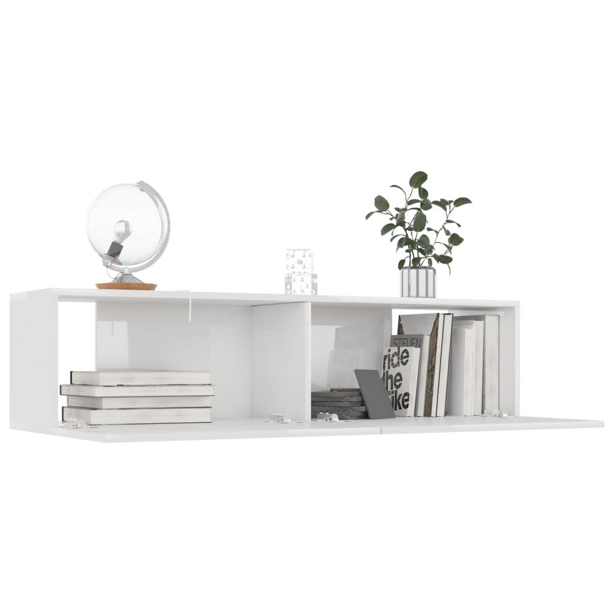 Voir la diapositive 4 : VIDAXL Meuble TV Blanc brillant 120x30x30 cm Bois d'ingenierie
