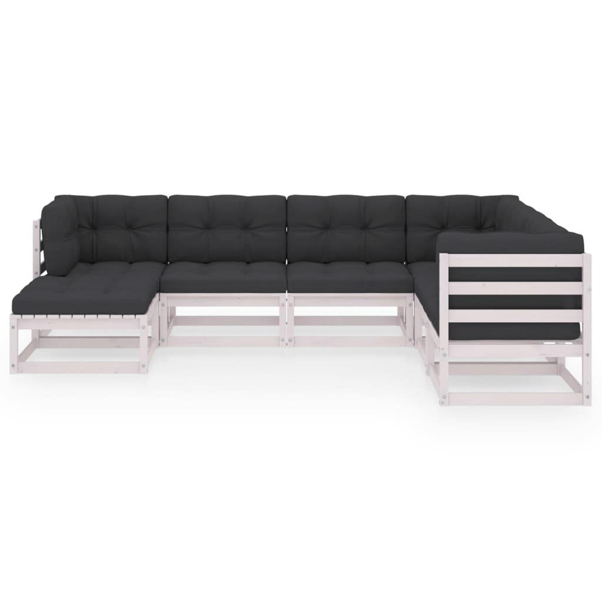 Voir la diapositive 3 : VIDAXL Salon de jardin 7 pcs avec coussins Bois de pin massif