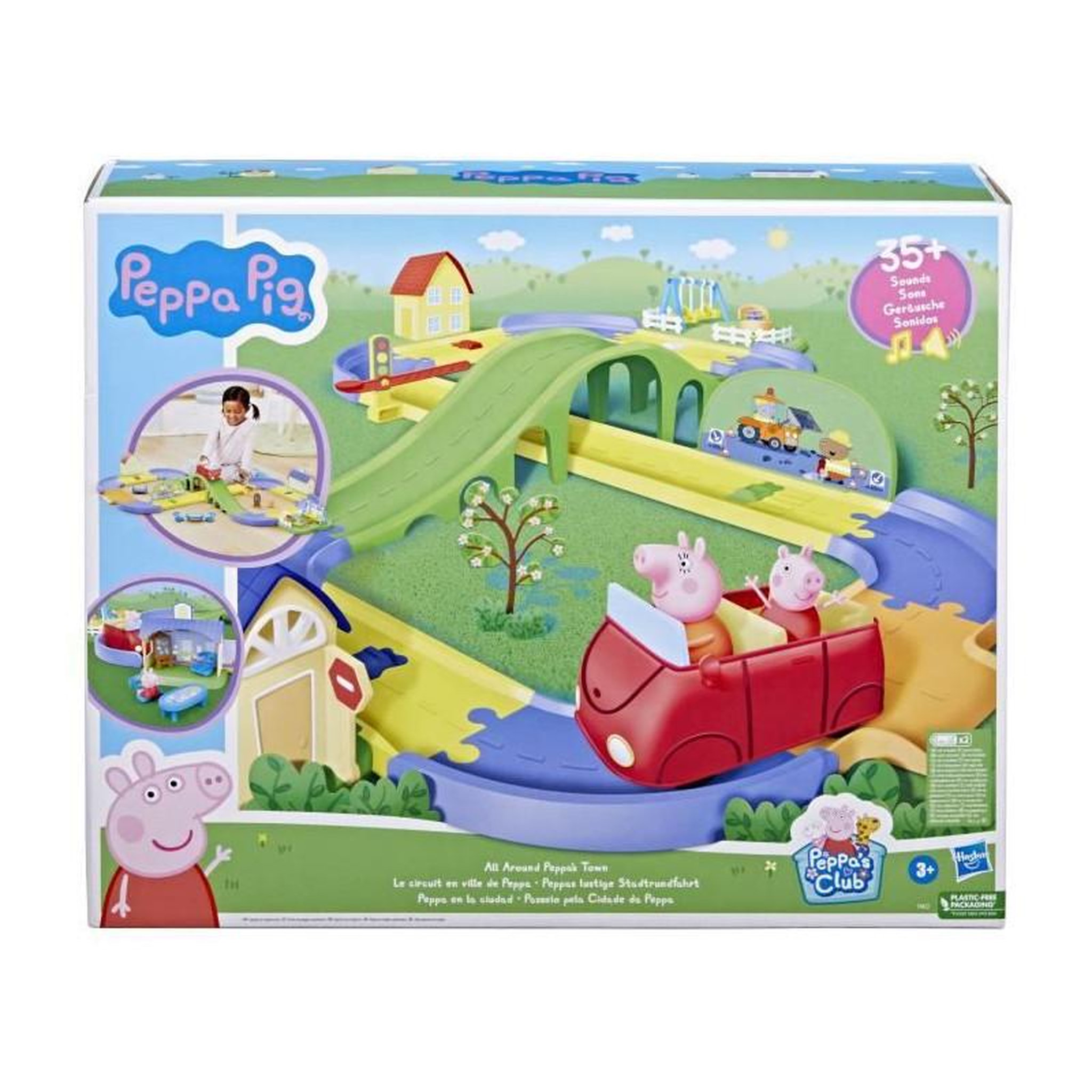 Peppa Pig Peppa Pig Le circuit en ville de Peppa avec route modulable, inclut véhicule et 1 figurine, +35 sons, a partir de 3 ans