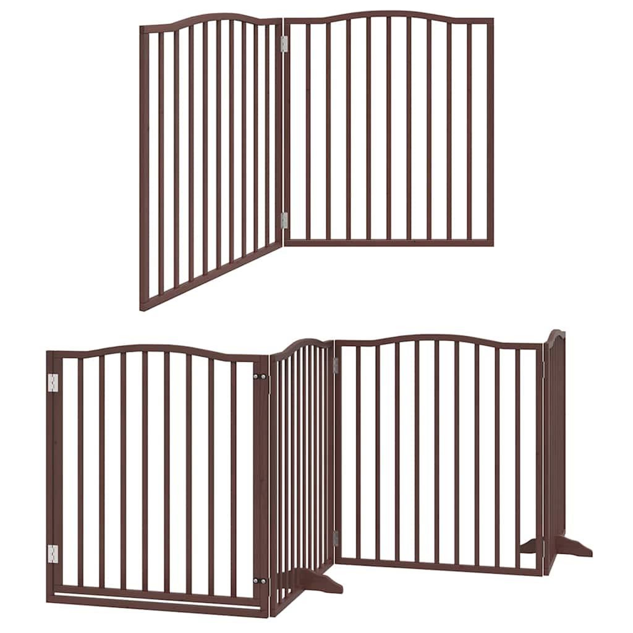 Voir la diapositive 3 : VIDAXL Barriere pour chien porte pliable 8 panneaux bois de peuplier