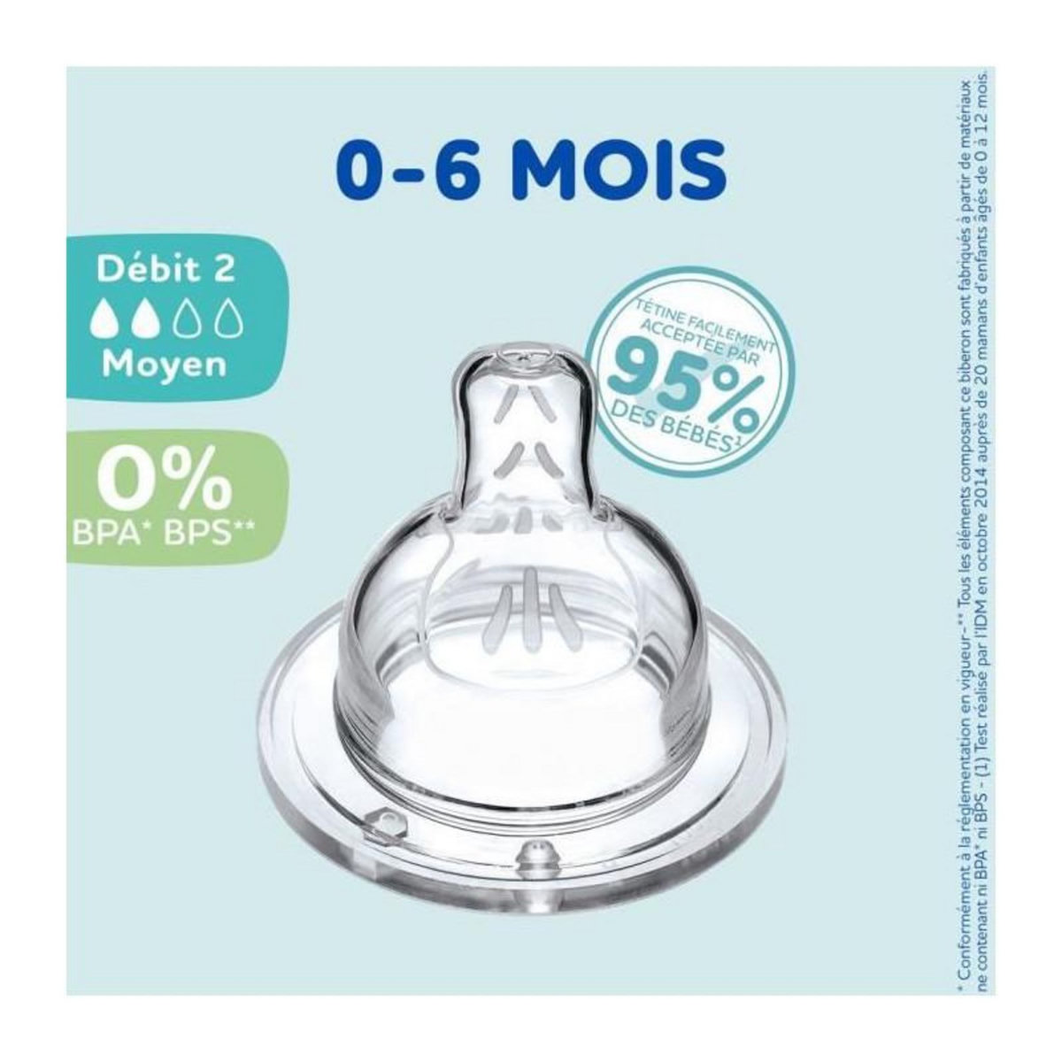 DODIE Lot de 4 tétines plates DODIE Sensation - Débit 2