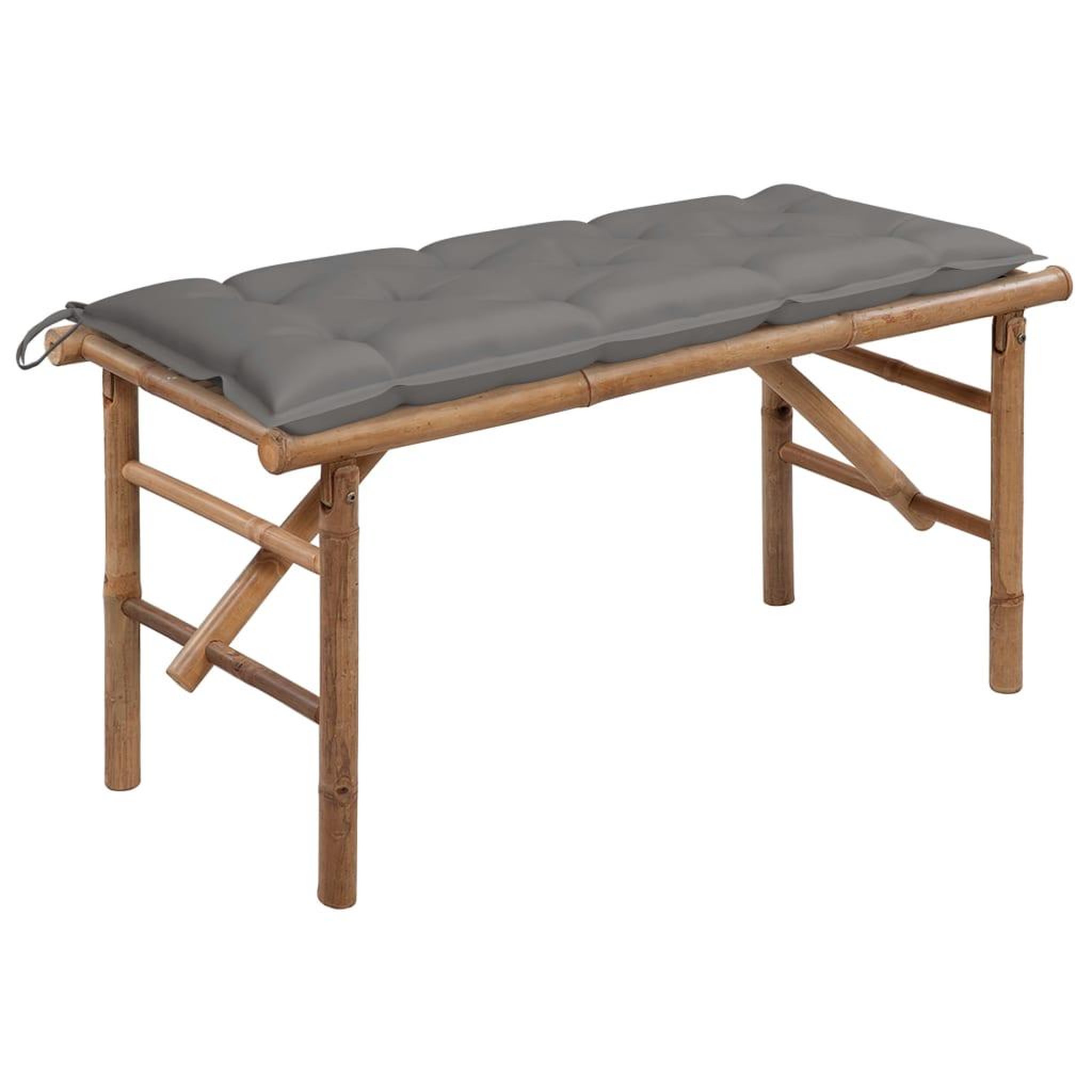 VIDAXL Banc de jardin pliable avec coussin 118 cm Bambou