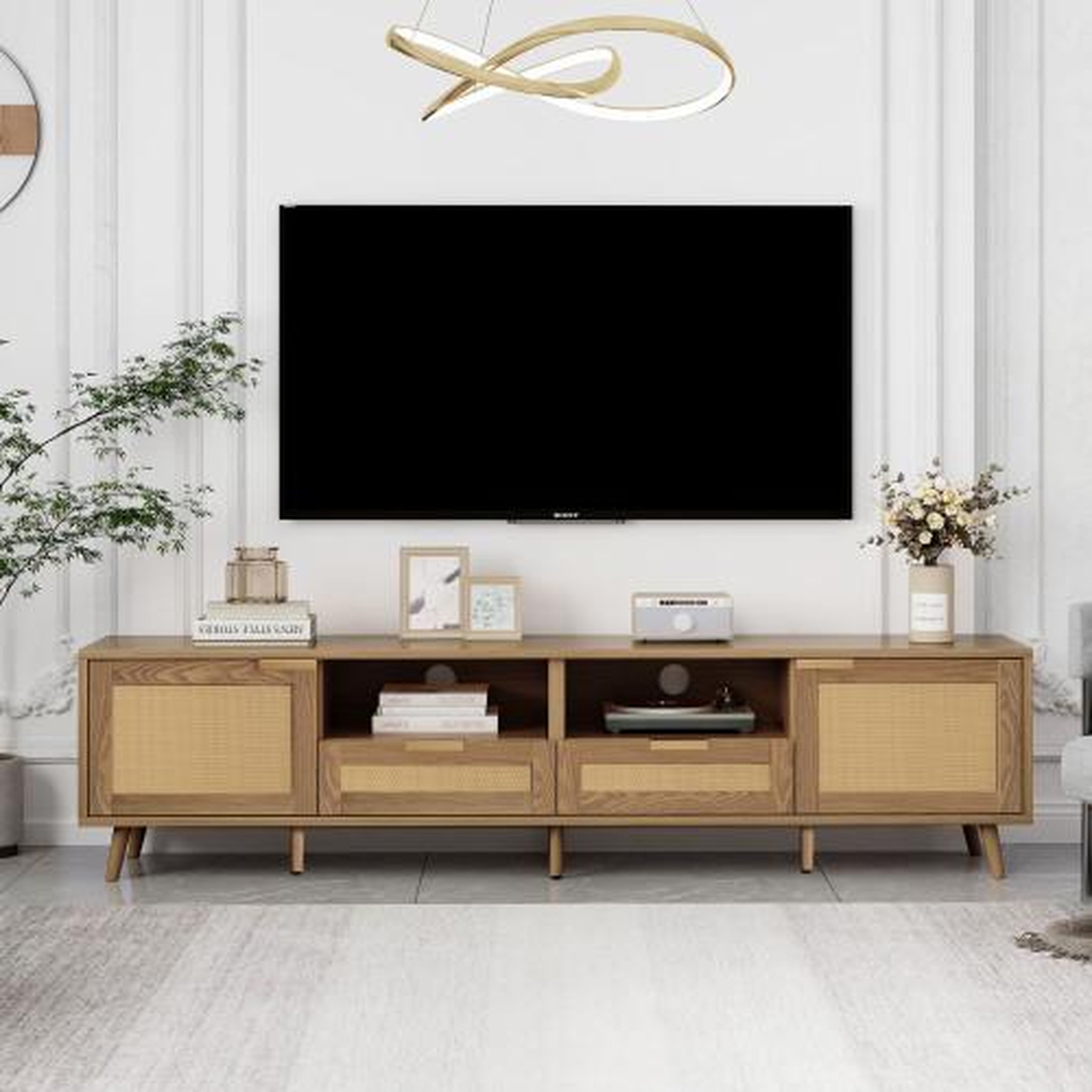 Voir la diapositive 2 : MERAX Meuble tv naturel 200 cm panneau de particules
