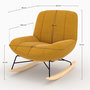Voir la diapositive 4 : Rendez vous déco Rocking chair en tissu effet velours jaune moutarde-Alvin