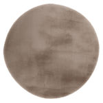 Paris Prix Tapis Uni Rond Doux à Poils Longs  Rabbit  Taupe. Coloris disponibles : Marron