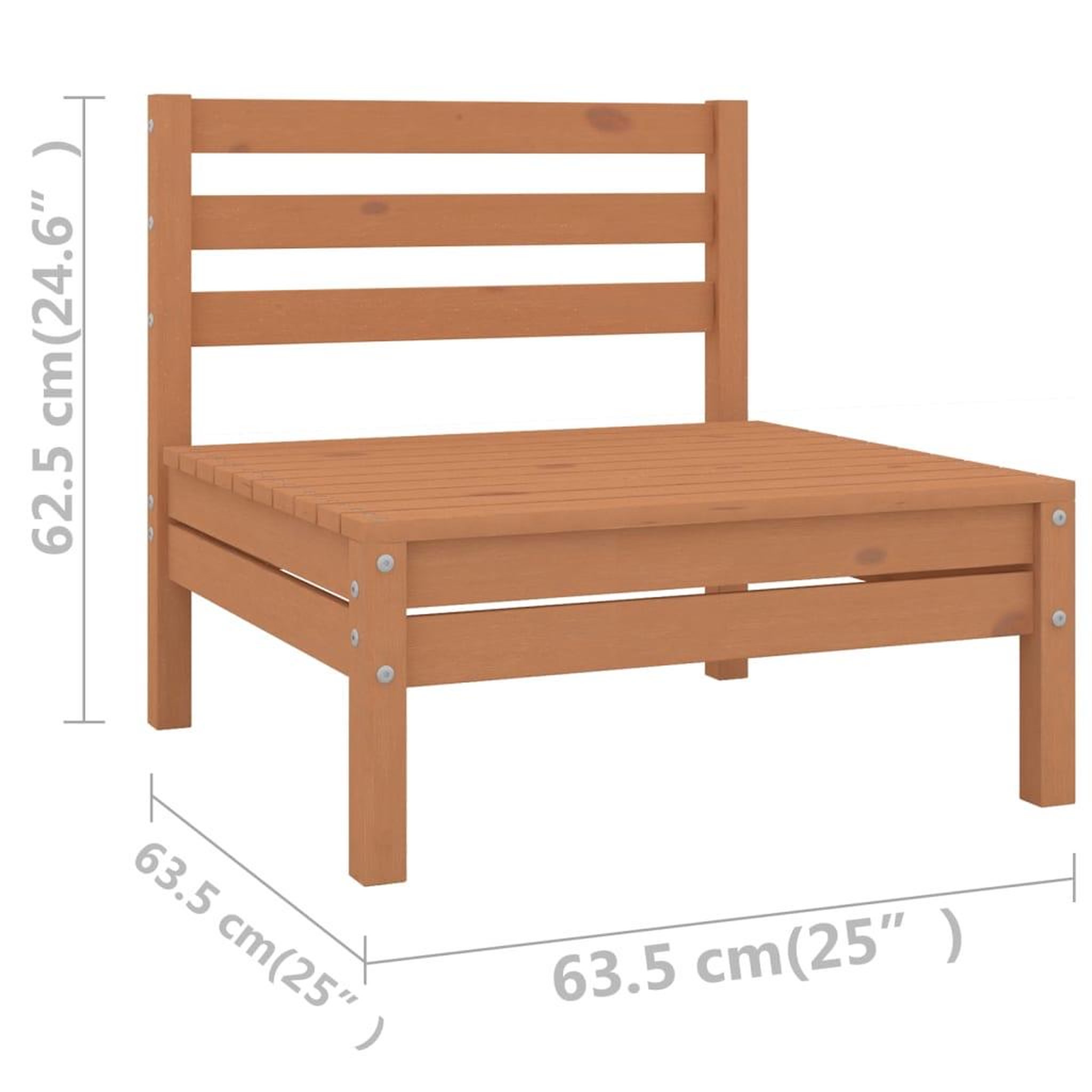 Voir la diapositive 6 : VIDAXL Salon de jardin 8 pcs marron miel bois de pin massif