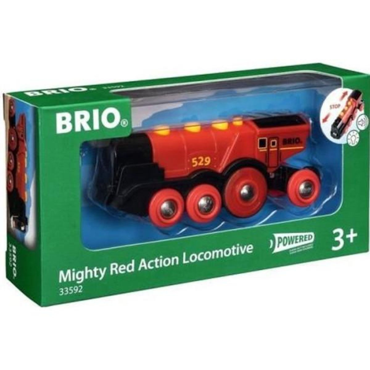 Brio Locomotive Rouge Puissante a piles BRIO - Circuit de train en bois - Ravensburger - Des 3 ans - 33592