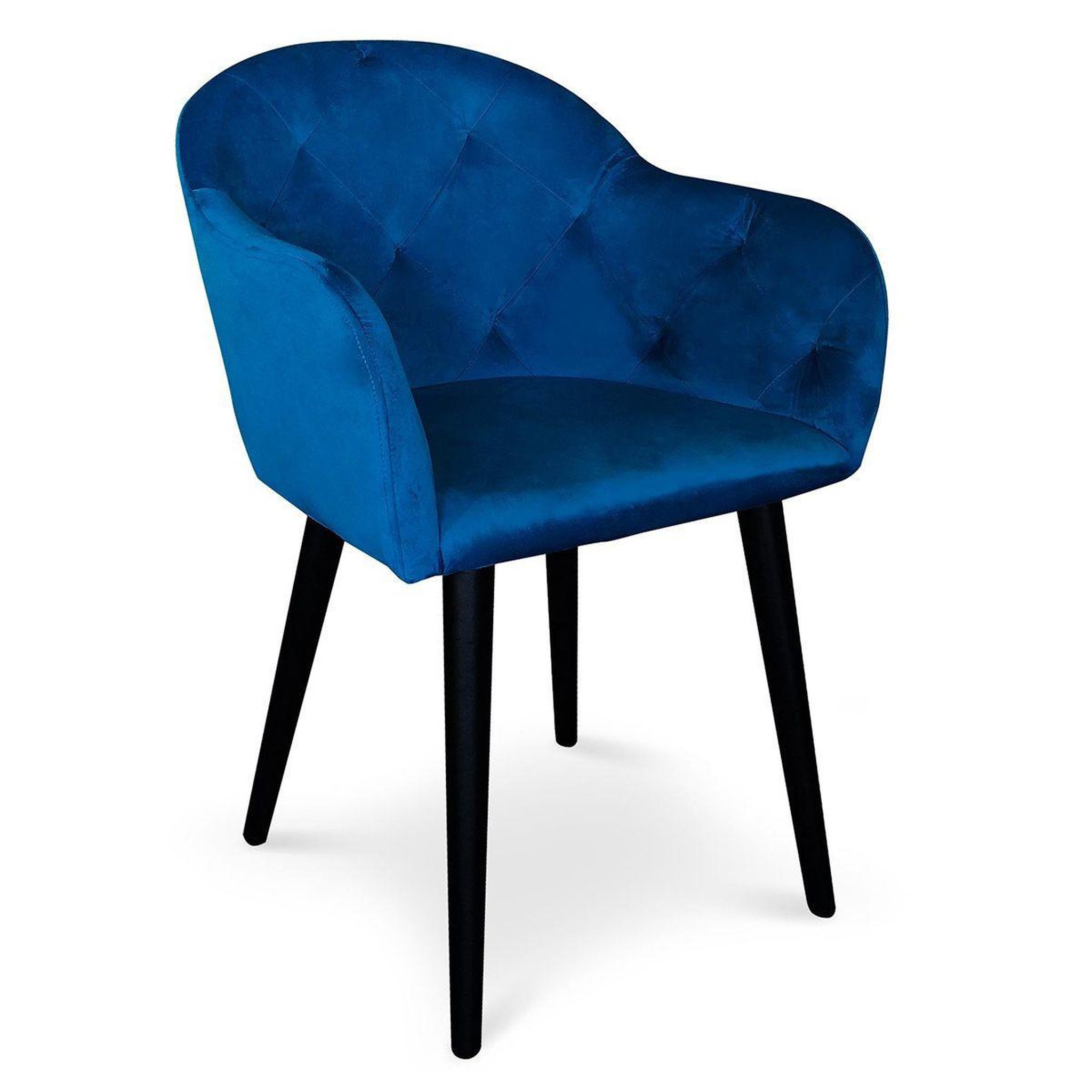 Voir la diapositive 1 : Paris Prix Fauteuil Design en Velours  Glany  81cm Bleu