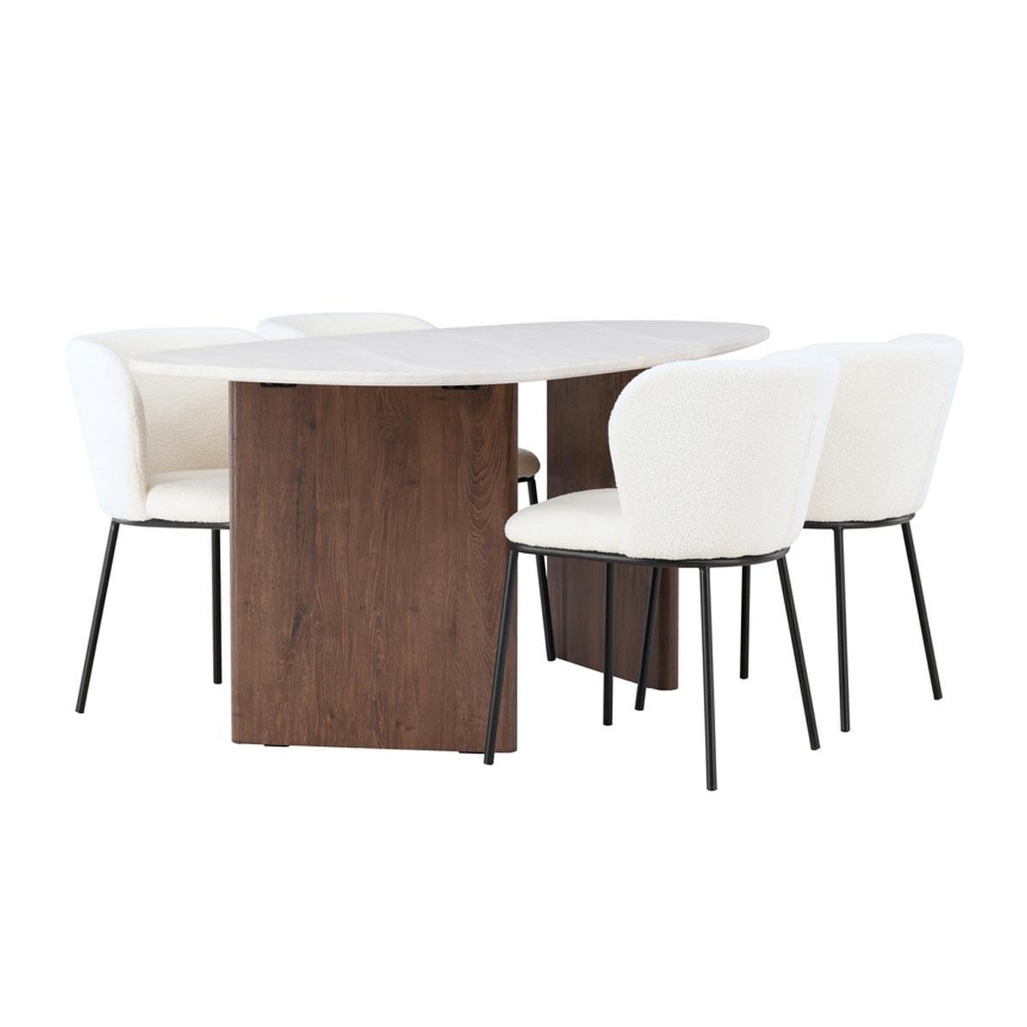 Paris Prix Ensemble table à manger & 4 chaises  gronvik & edina  180cm gris clair & blanc