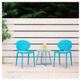 Voir la diapositive 2 : HomeStyle4U Chaise de jardin moderne lot 4 chaises bleu