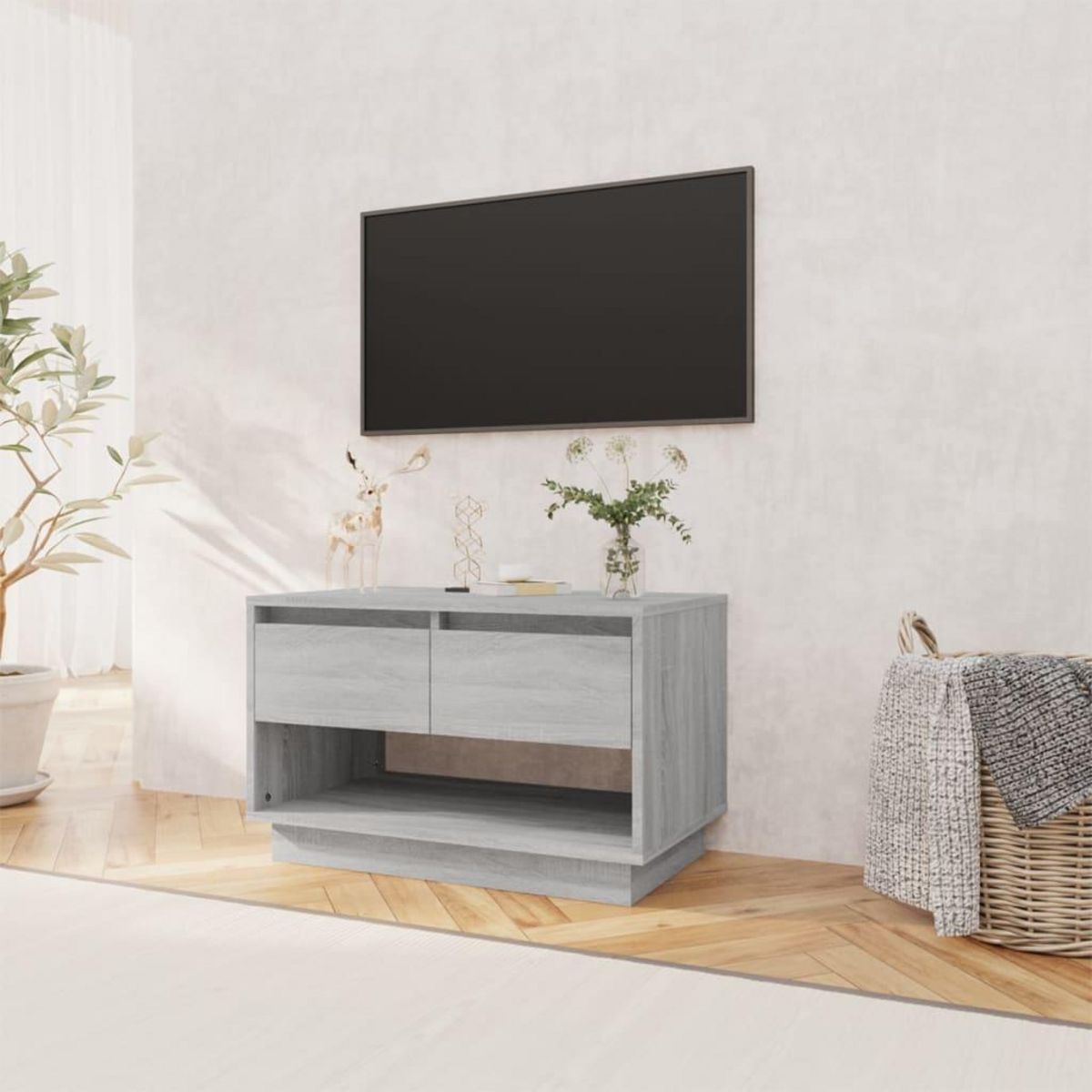 VIDAXL Meuble TV sonoma gris 70x41x44 cm bois d'ingenierie