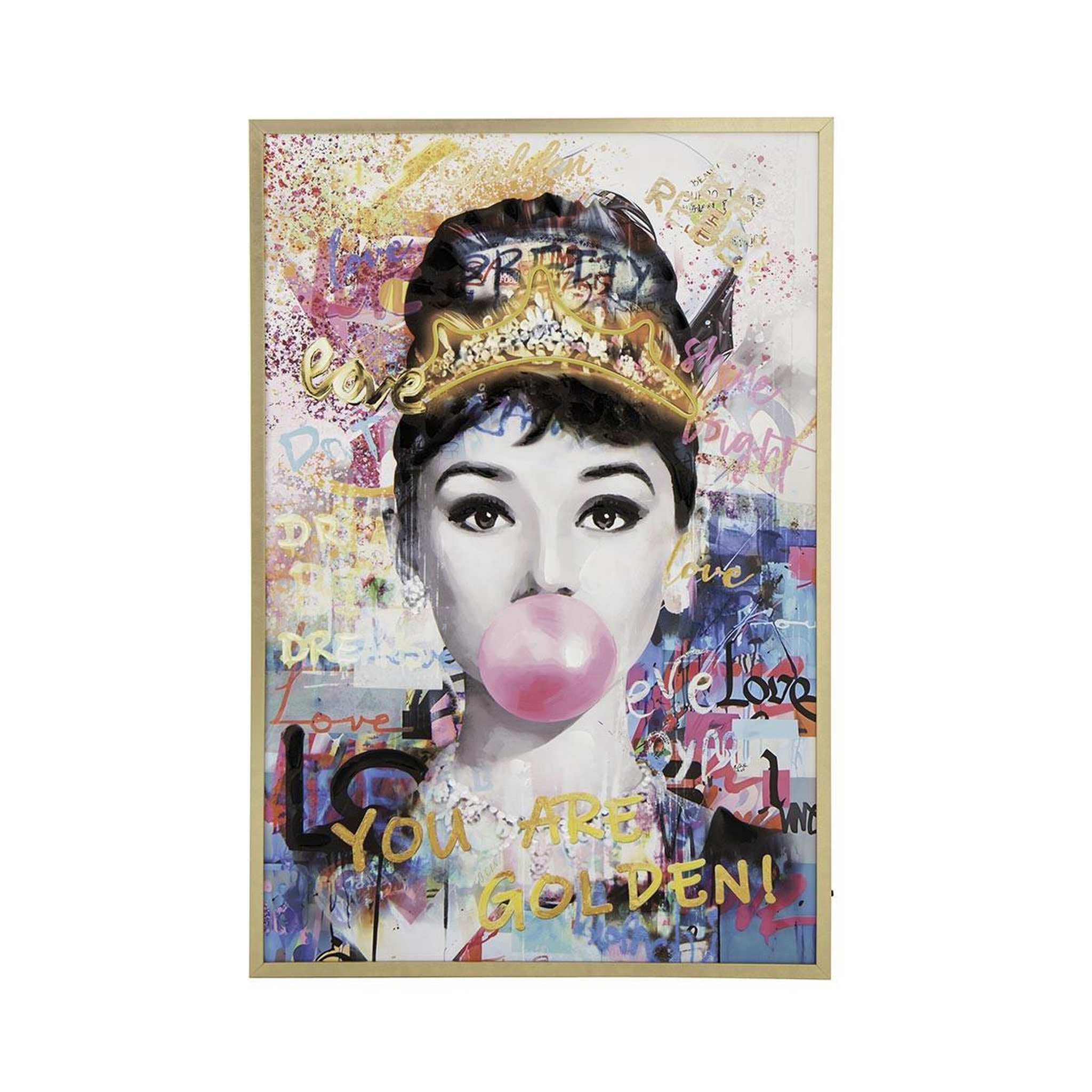 Voir la diapositive 2 : J-LINE Tableau à led  lady  83x123cm multicolore