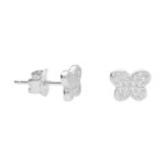 L'ATELIER D'AZUR Boucles d'Oreilles Argent 925/000 Rhodié - Papillon Pavé de Zirconiums