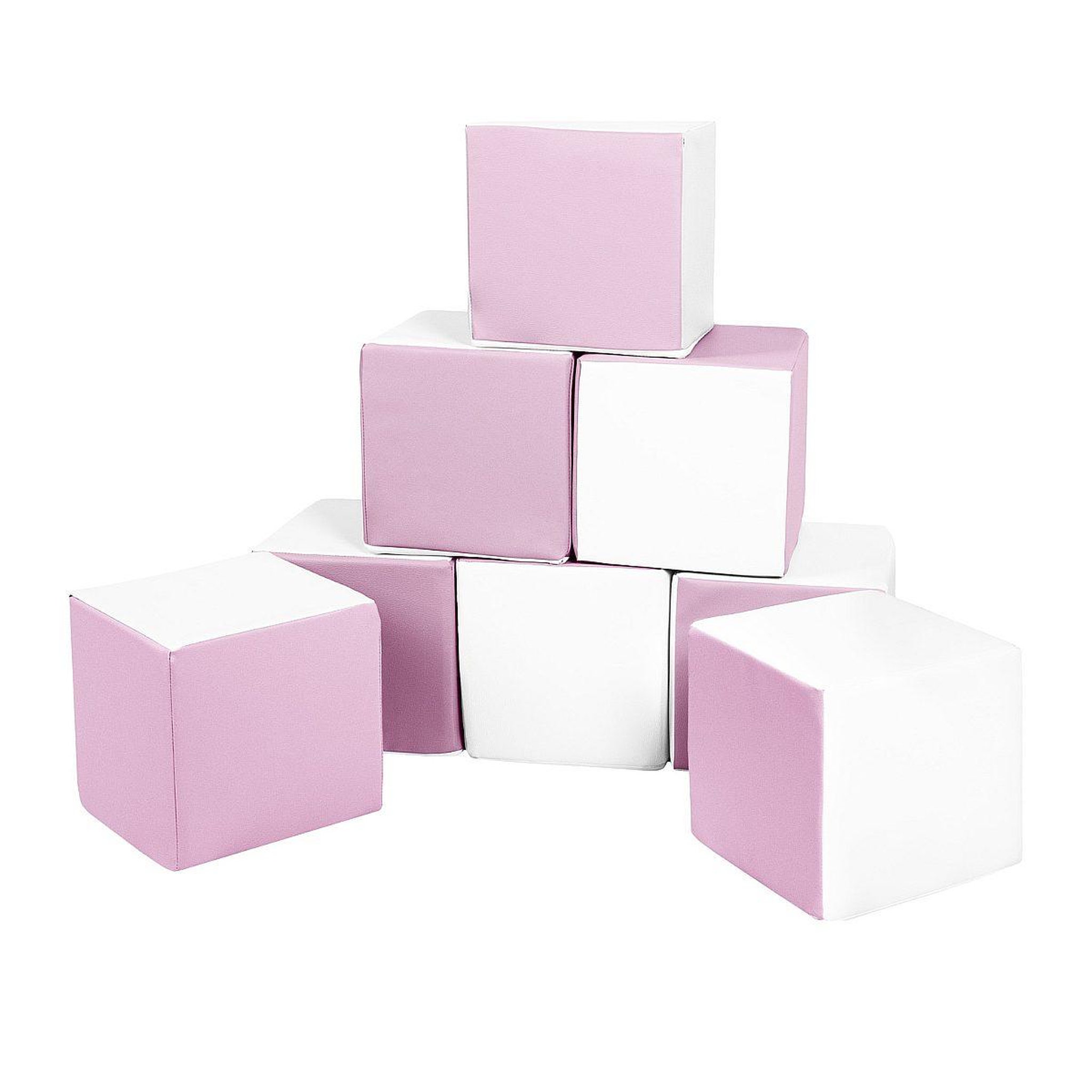 VELINDA Lot cubes xxl mousse 8 pcs blanc, rose (pastel)