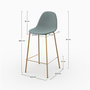 Voir la diapositive 4 : Rendez vous déco Lot de 2 chaises pour îlot central 65 cm en cuir synthétique vert-Henrik