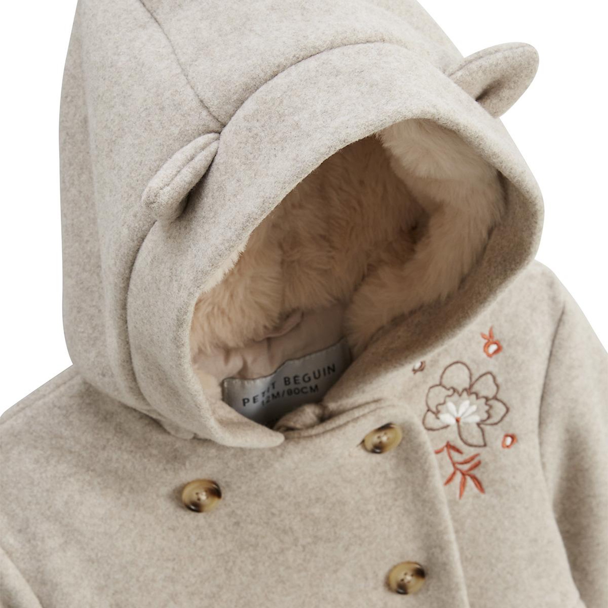 Voir la diapositive 4 : Petit Béguin Manteau enfant avec capuche manouk