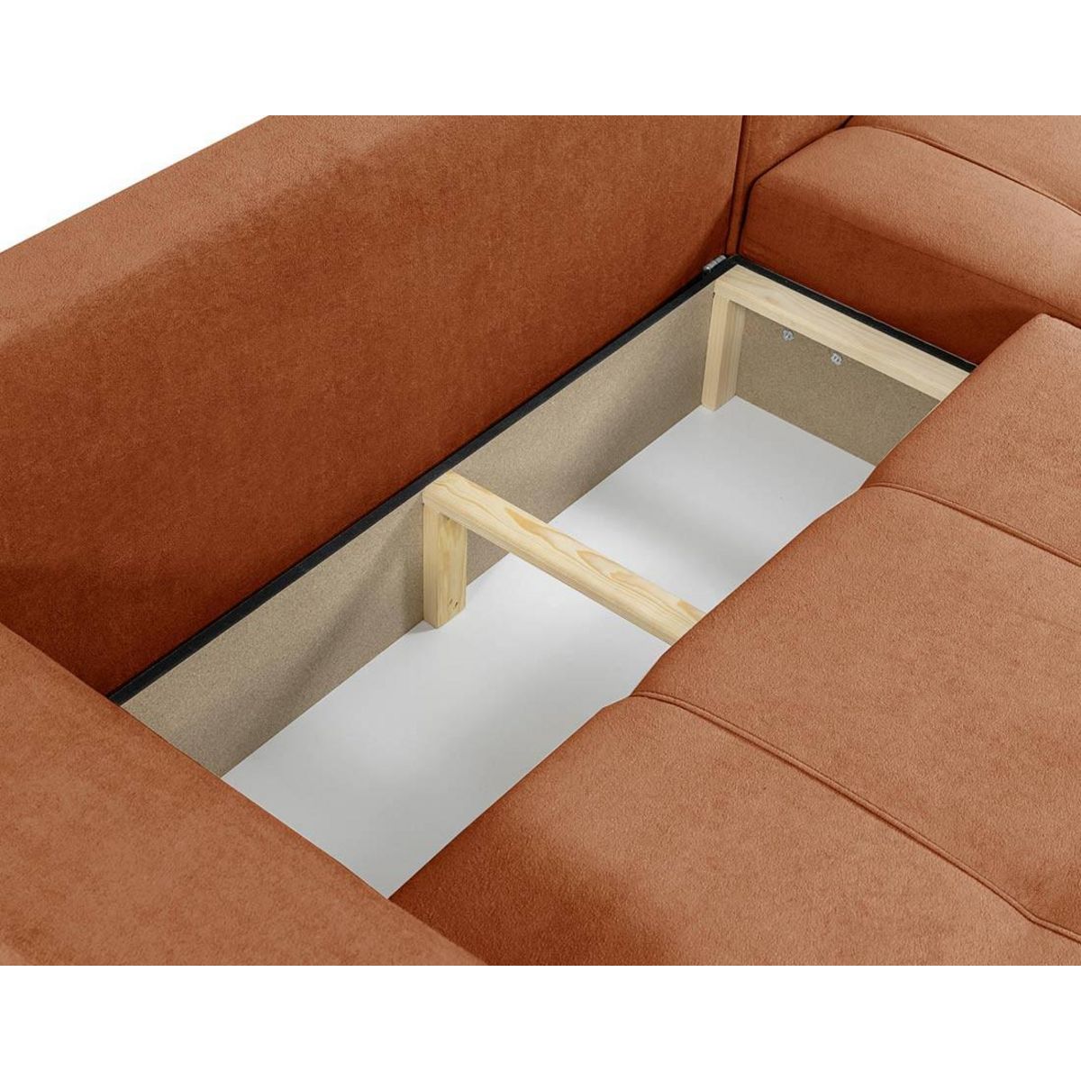 BEST MOBILIER Nicole - canapé d'angle réversible 4 places convertible avec coffre en tissu