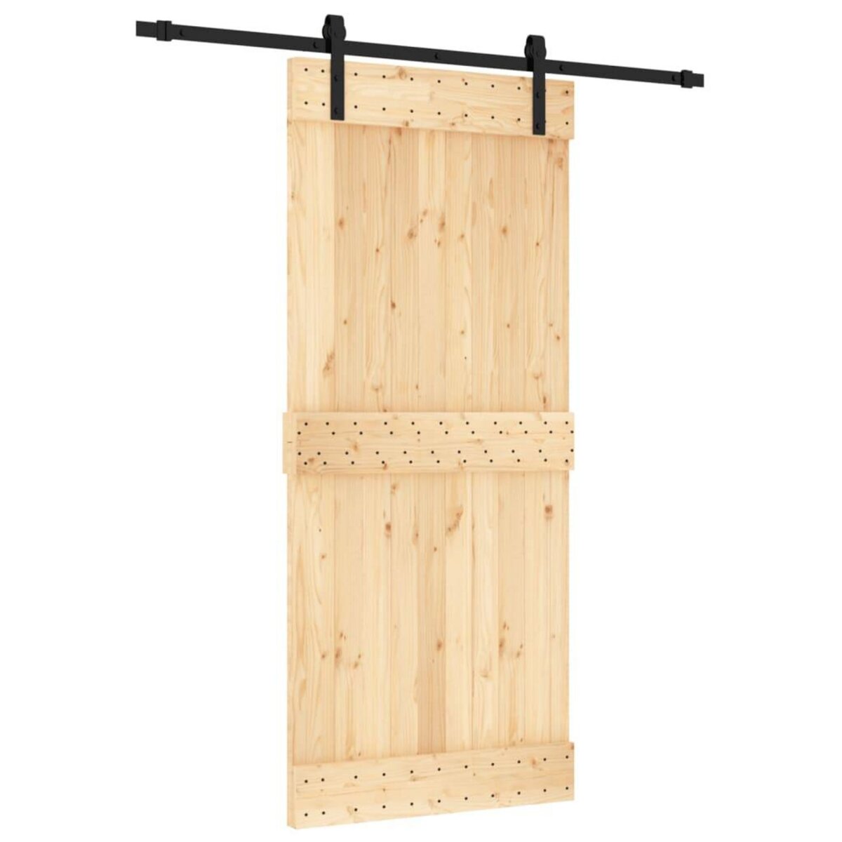 VIDAXL Porte coulissante et kit de quincaillerie 90x210 cm pin massif