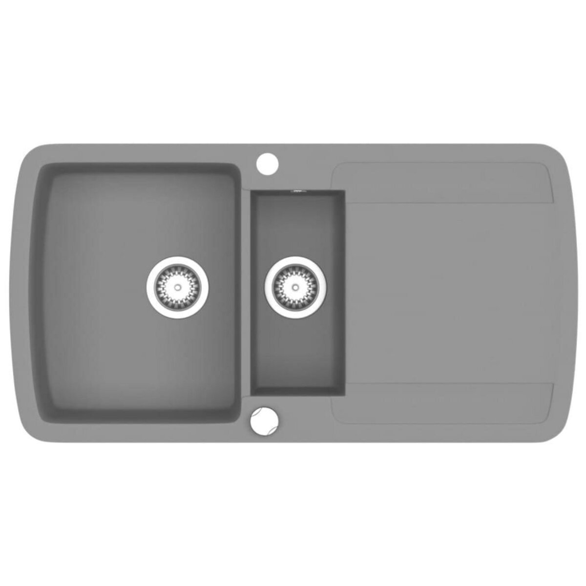 VIDAXL Evier de cuisine en granit Double bac Gris