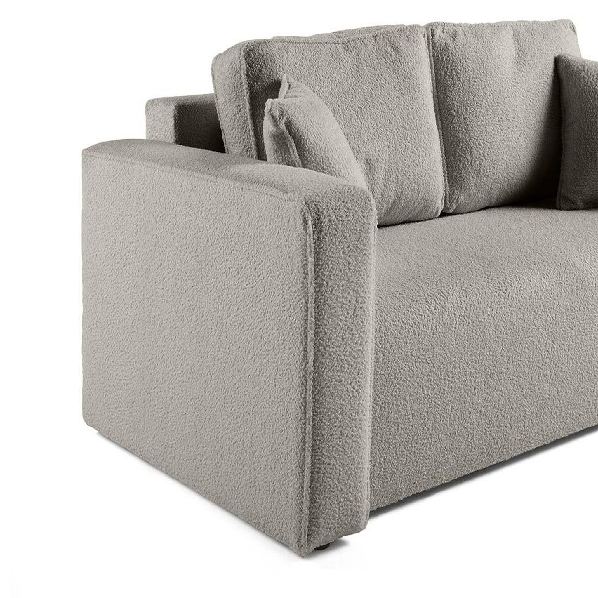 Voir la diapositive 6 : BEST MOBILIER Topaze - canapé droit 2 places - en tissu bouclette