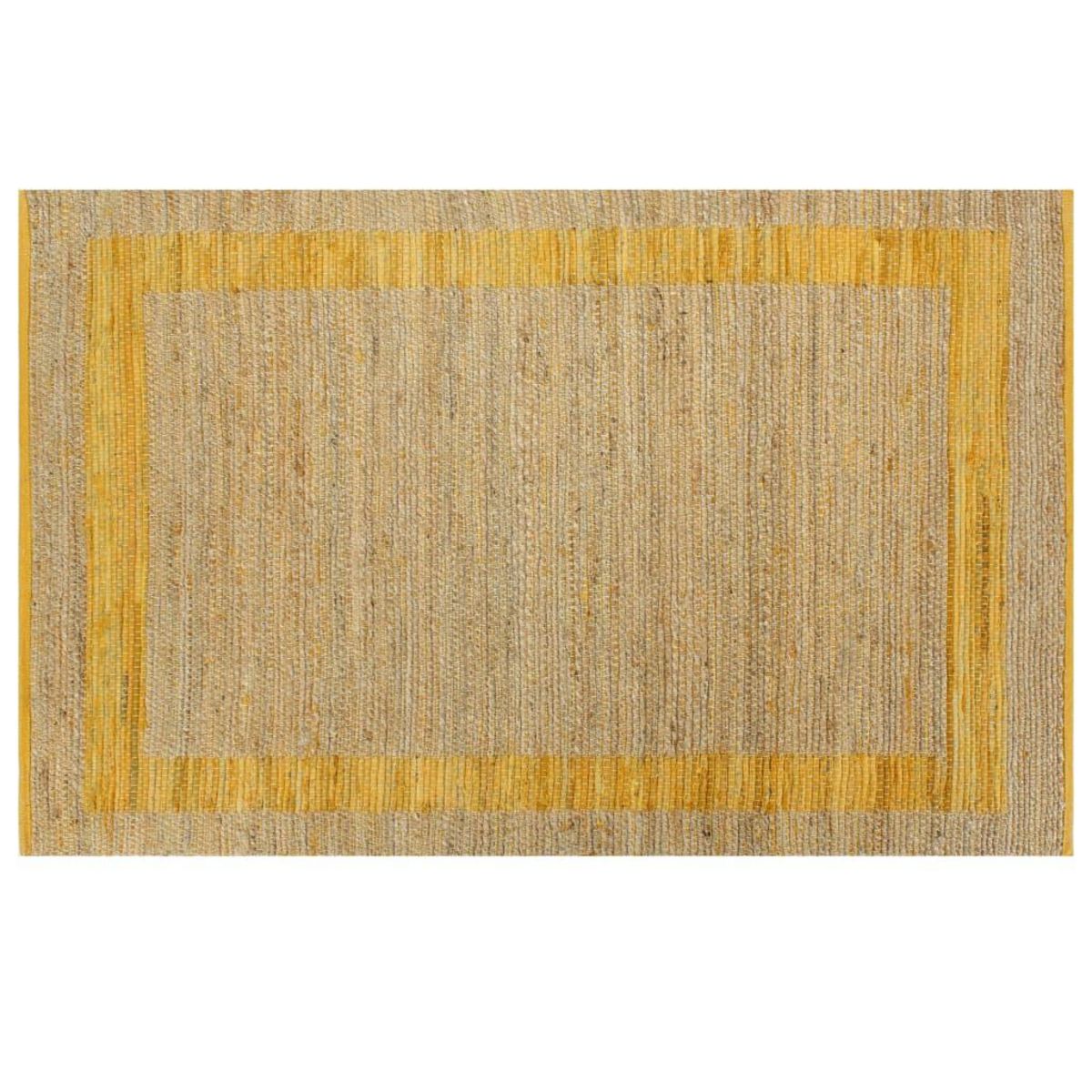 VIDAXL Tapis fait a la main jute jaune 160x230 cm