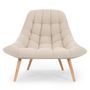 Voir la diapositive 2 : Paris Prix Fauteuil Scandinave en Tissu  Johan  102cm Beige