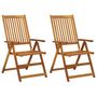 Voir la diapositive 2 : VIDAXL Chaises inclinables de jardin lot de 2 et coussins Bois acacia