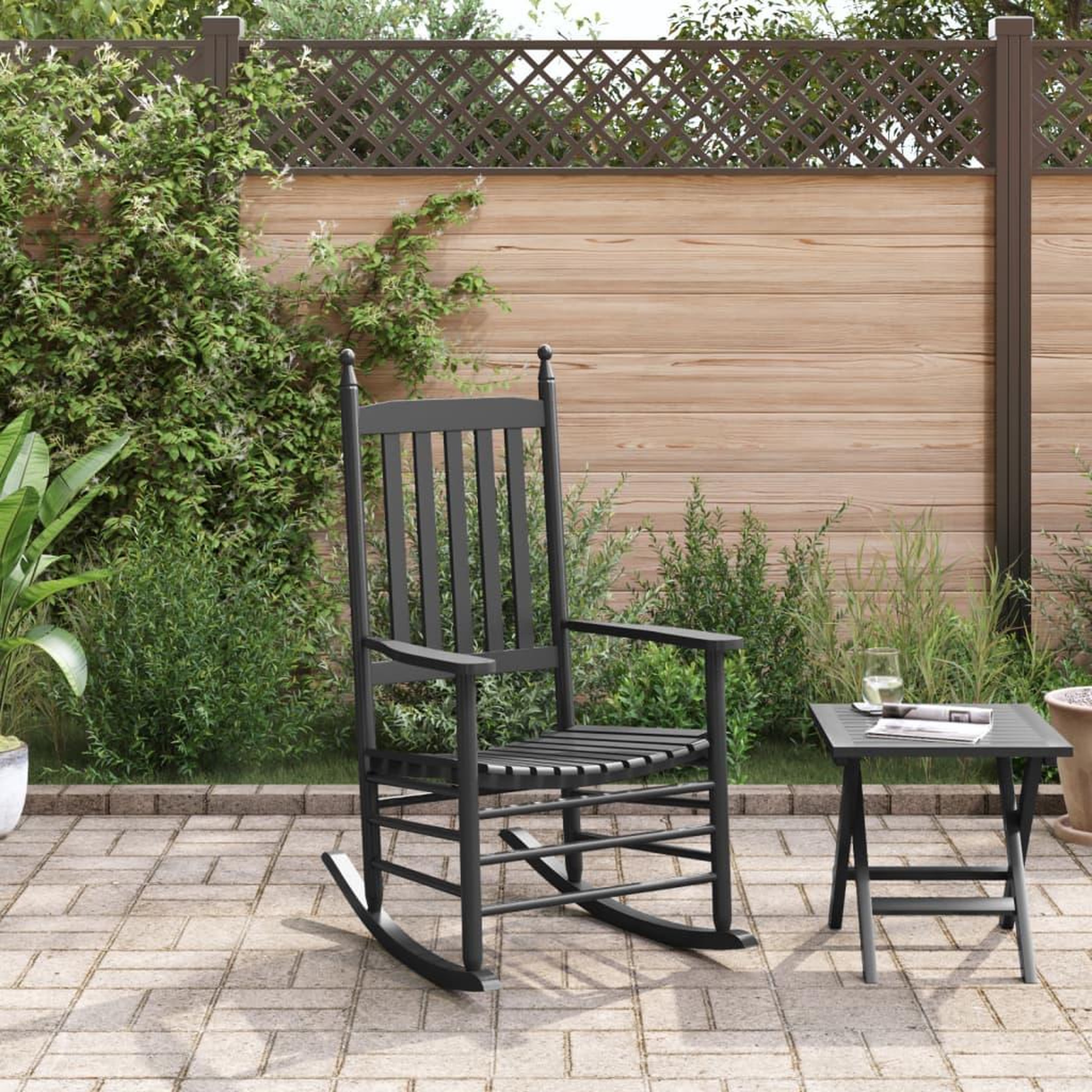Voir la diapositive 3 : VIDAXL Chaise a bascule avec siege incurve noir peuplier massif